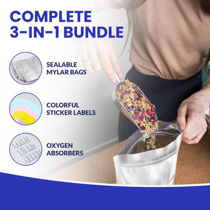 Opalpros 70 pcs 14 Mil mylar bags for food storage