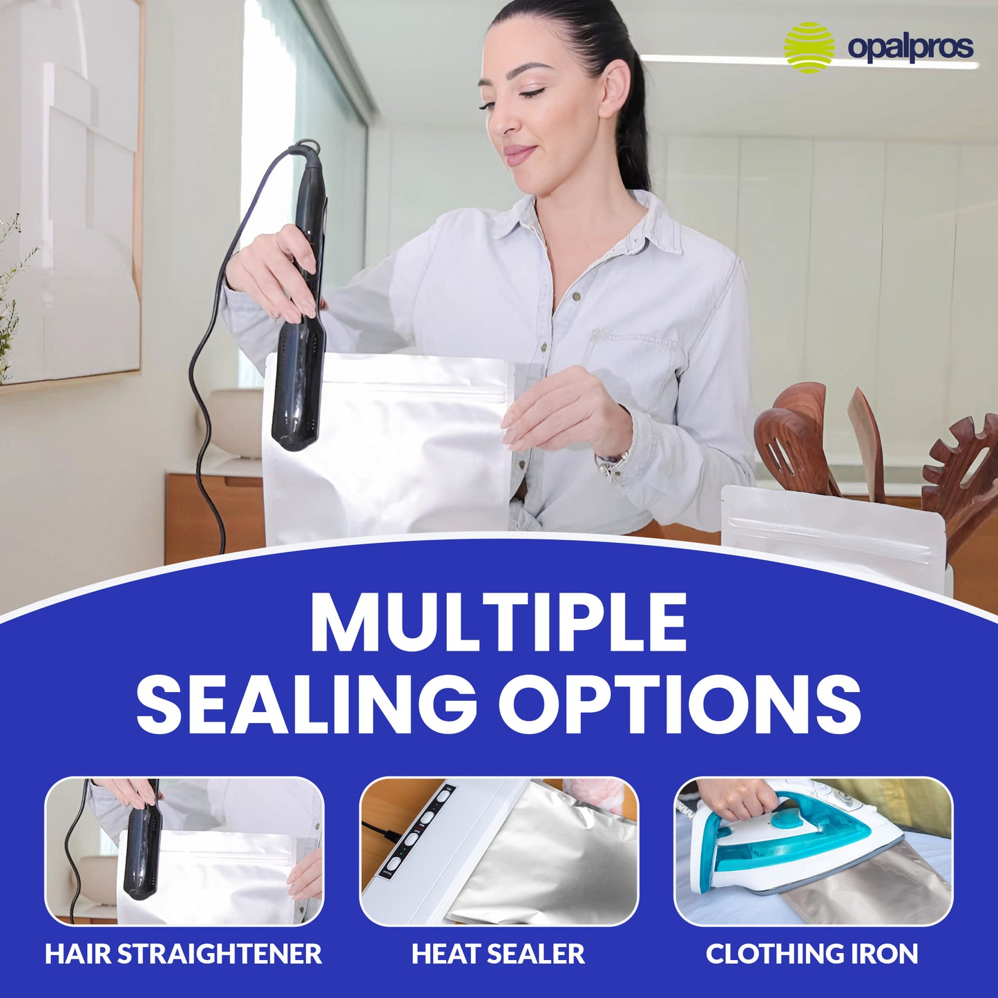 Opalpros 70 pcs 14 Mil mylar bags for food storage